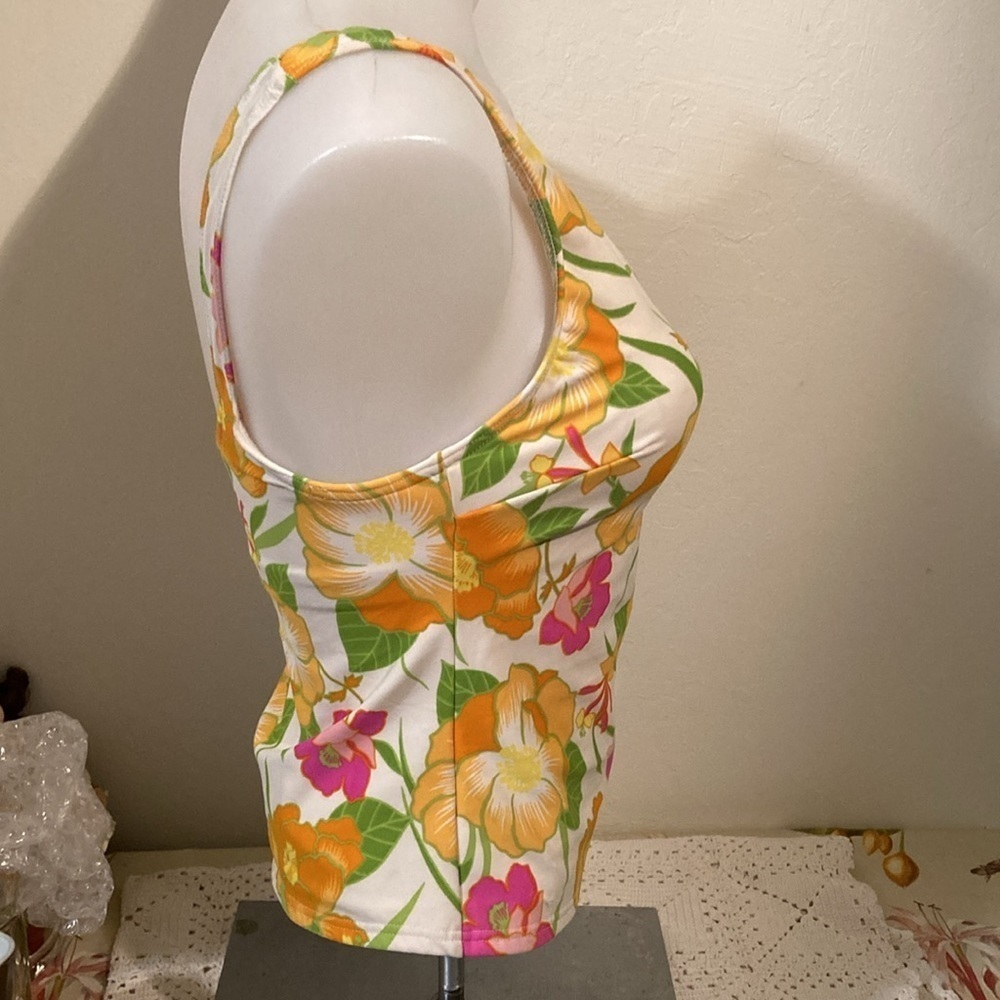 🌈 Lands End tropical print tankini swim top small - Picture 2 of 6